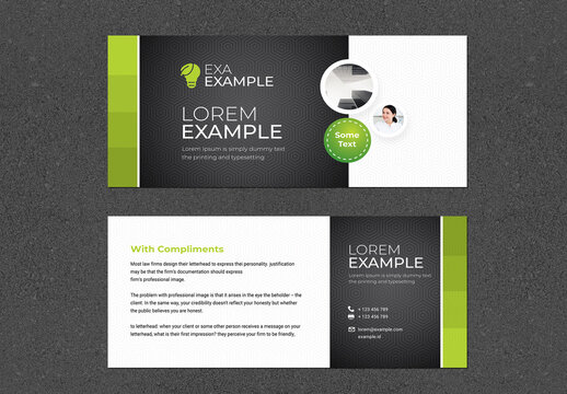 Black And Green Accent Business Compliment Card