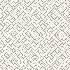 Vector seamless pattern. Repeating geometric elements. Stylish monochrome background design. - 750523919