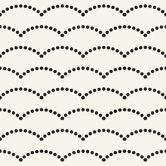 Vector seamless pattern. Repeating geometric elements. Stylish monochrome background design. - 750524356