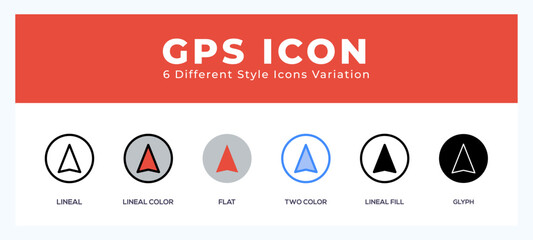 Gps vector icons designed. icon symbol set.