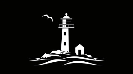 Simple lighthouse flat Icon black