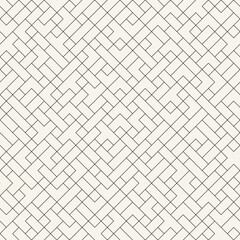 Vector seamless pattern. Repeating geometric elements. Stylish monochrome background design. - 750524985