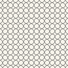 Vector seamless pattern. Repeating geometric elements. Stylish monochrome background design. - 750526559