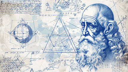Tetraedron Leonardo da Vinci illustration for the Di - obrazy, fototapety, plakaty