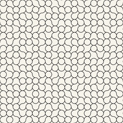 Vector seamless pattern. Repeating geometric elements. Stylish monochrome background design. - 750526793