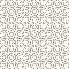 Vector seamless pattern. Repeating geometric elements. Stylish monochrome background design. - 750526937