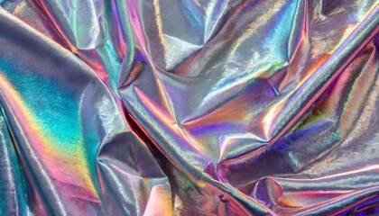 holographic iridescent surface wrinkled vaporwave background trendy design texture with multiple colors of webpunk in 80 s style