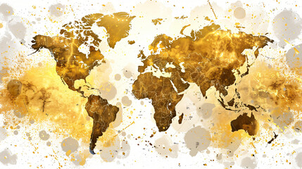 World map earth gold globe petroleum color background