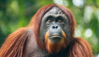 Fototapeta premium close up of orangutan face