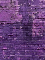 Layers of lavender paint over brick create a textural depth, capturing the interplay of color, light, and urban evolution.