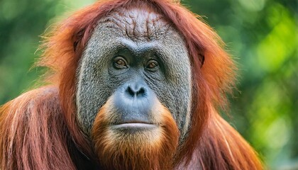 Fototapeta premium close up of orangutan face