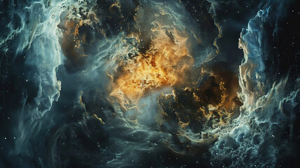 wallpaper of an intricately detailed space nebula - obrazy, fototapety, plakaty