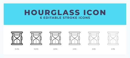 Hourglass editable line icon. Vector illustration with different stroke.