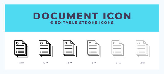 Documents vector icon. With different stroke vector illustration.