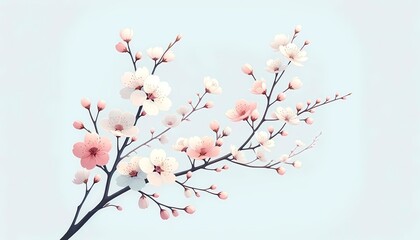 Spring Awakening: Delicate Cherry Blossoms Against a Sky