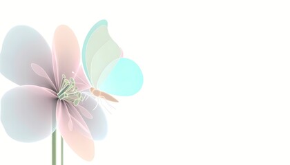 Springtime Serenity: Pastel Butterfly on a Flower