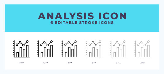 Analysis icon with different stroke. Vector illustration.