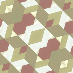 Kaleidoscopic symmetrical background of simple geometric shapes. 3d rendering digital illustration