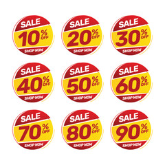 Set of discount offer price label, sale promo marketing	
