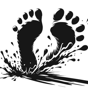 Two footprint / foot print flat icon for apps and websites, Footprint. Different human footprints. Vector, image of footprint silhouette. no effects used.


