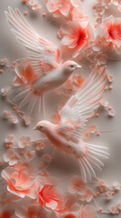 Aves de porcelana - obrazy, fototapety, plakaty