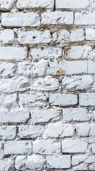 Weathered and worn, this white brickwork offers a glimpse into the material's resilience against time and elements.