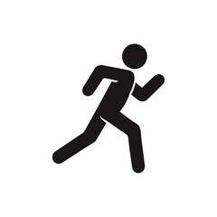 Running icon vector on white background