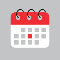 red calendar vector flat icon for websites and resources.