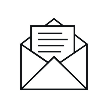 Iconne Plan Vectorized Letter envelope in Line Art for websites and graphic resources.