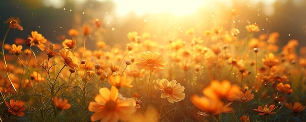 Obraz na płótnie Canvas spring summer background with bright beautiful flowers