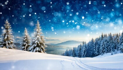 chritmas landscape with snow abstract background
