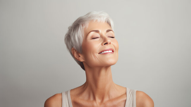 Senior Woman's Serene Beauty Ritual