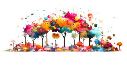 Fototapeta na wymiar Colorful flowers or trees on planet Earth on a white background. The concept of Earth Day.