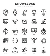 Knowledge Icons bundle. Lineal style Icons. Vector illustration.
