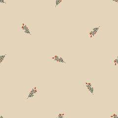 Minimal seamless floral pattern - 750539963