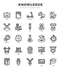 Simple Set of Knowledge Related Vector Lineal Icons.
