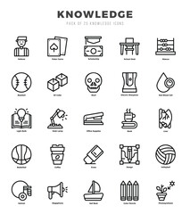 Knowledge icons set. Collection of simple Lineal web icons.