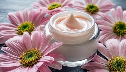 Fototapeta na wymiar pink skin care cosmetic beauty cream texture background in close up