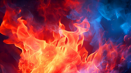 Fire flames on black background. Abstract blaze fire flame texture background.