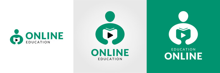 Logo online education, webinar, school