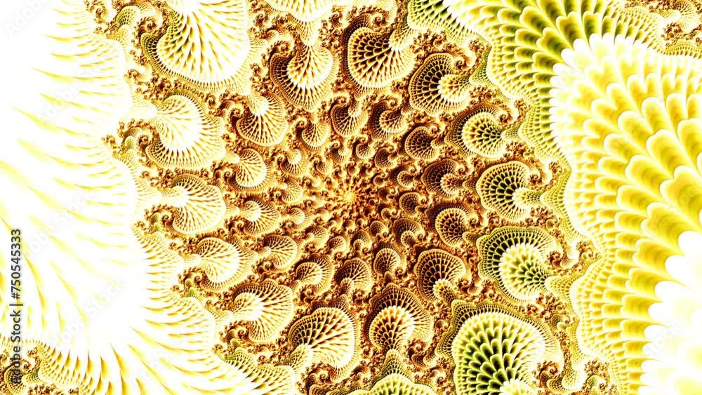 Wall mural 4k abstract multicolored motion graphics background. fractal sequence patterns 3d. for yoga or clubs