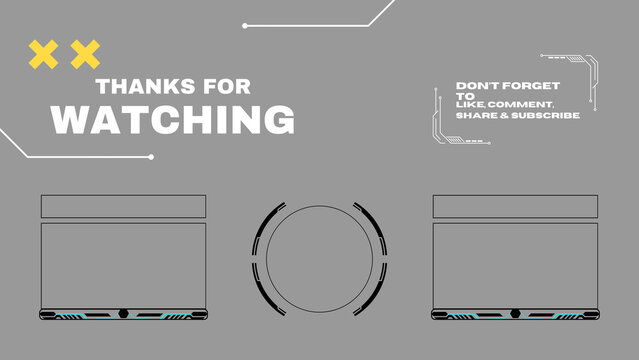 Animated  outro template with background transparant. suitable for video end screens