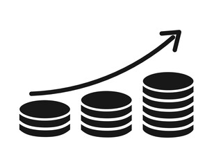 financial graph vector on white background