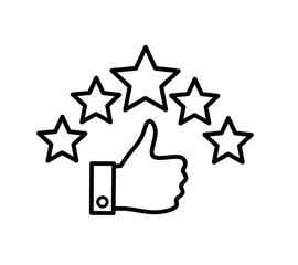 five star feedback icon vector on white background.five star rating icon.best quality symbol