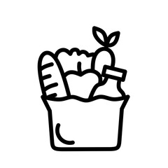 grocery icon vector on white background.grocery basket icon