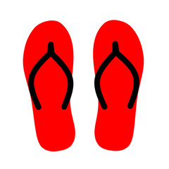red slippers icon vector on white background.sandal icon