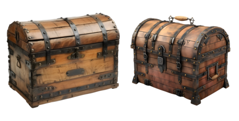 Traditional Wooden Treasure Box Closed and Securely Locked