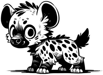 Baby Hyena Linocut