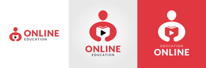 Logo online education, webinar, school