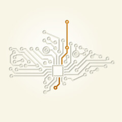 Arrow created with electronic conductive tracks - Cut Out Infographic Design